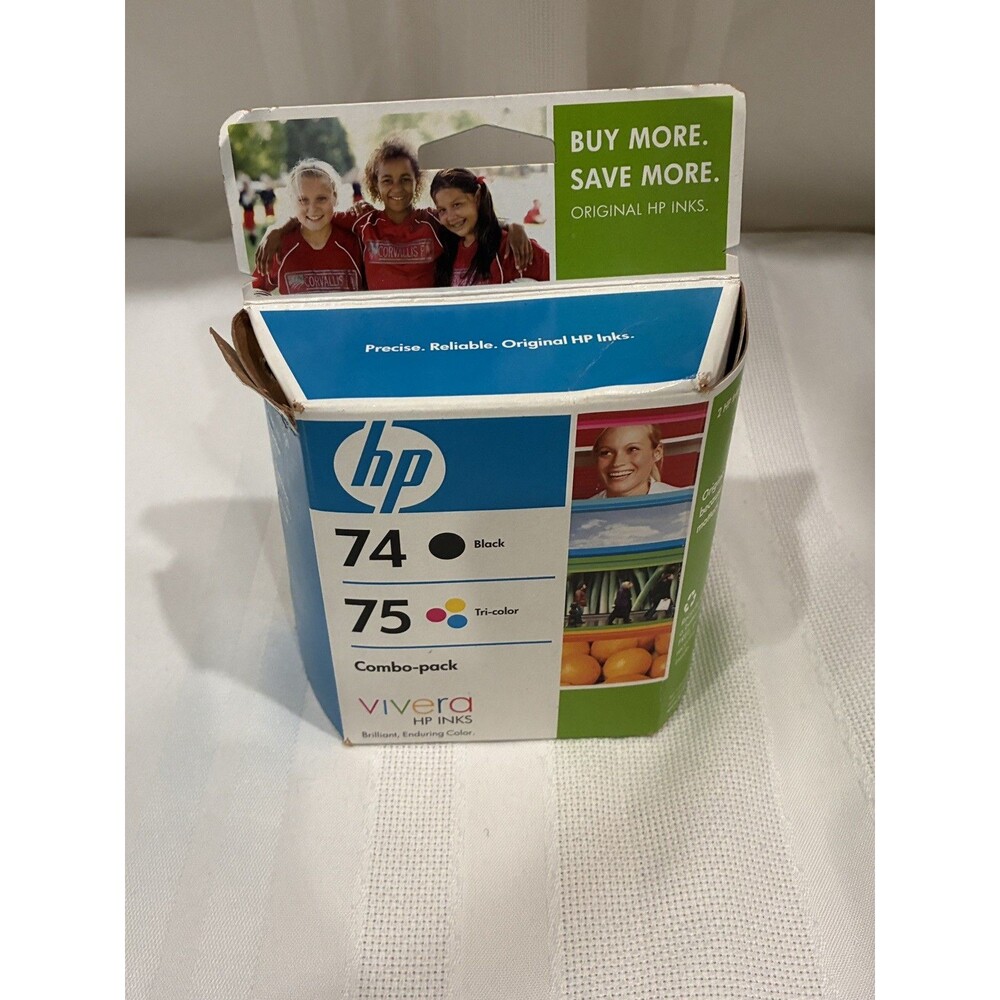 Genuine HP 74 Black 75 Tri-Color Combo-Pack Sealed 2010 EXPIRED AUG 2008